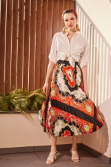 Picture of Pleated midi satin skirt