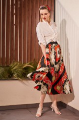 Picture of Pleated midi satin skirt