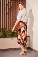 Picture of Pleated midi satin skirt