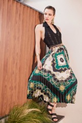 Picture of Pleated midi satin skirt