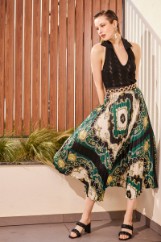 Picture of Pleated midi satin skirt