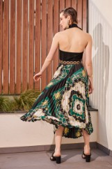 Picture of Pleated midi satin skirt