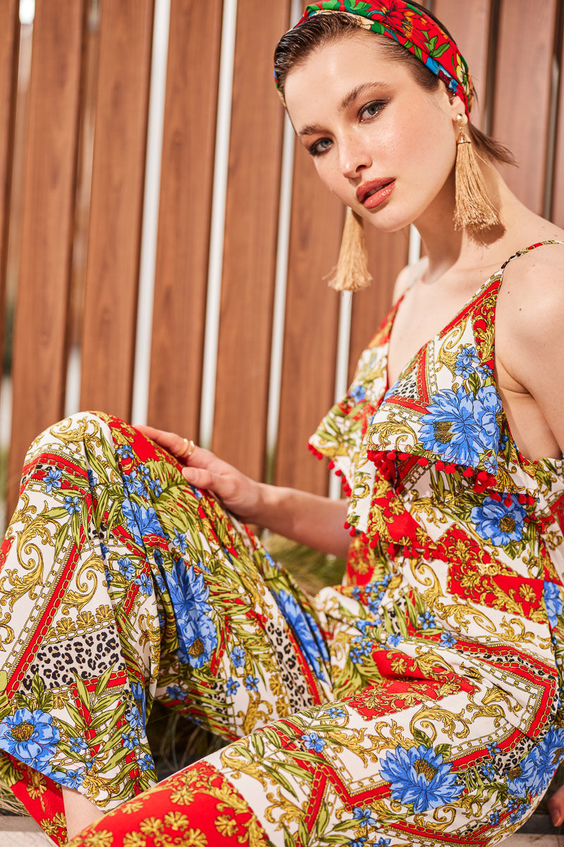 Picture of Printed ruffled jumpsuit