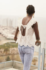 Picture of Broderie open back top