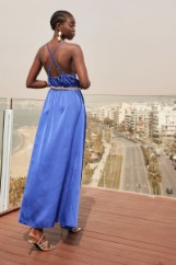 Picture of Satin maxi split dress