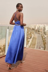 Picture of Satin maxi split dress