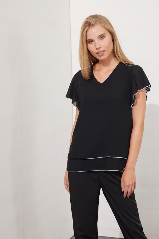 Picture of Asymmetric chiffon blouse