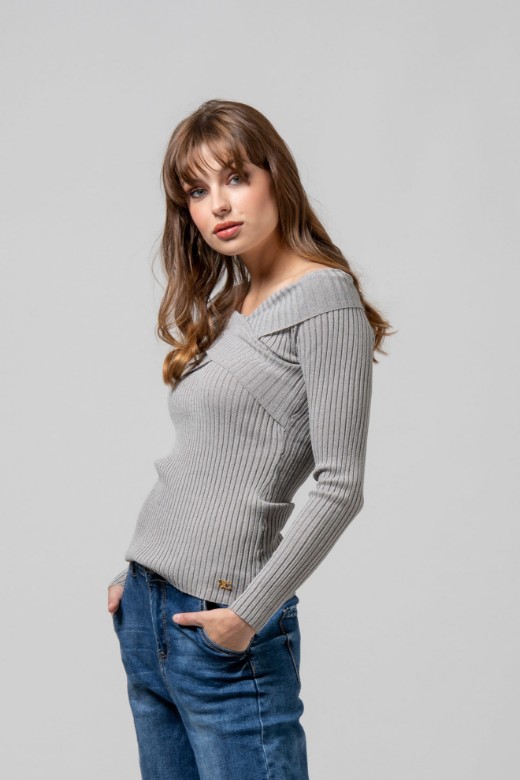 Picture of Off-shoulder ribbed top