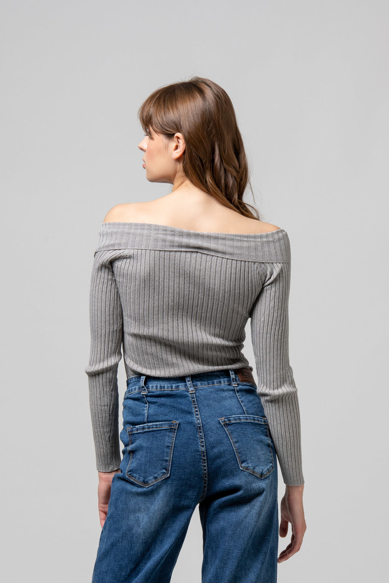 Picture of Off-shoulder ribbed top