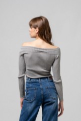 Picture of Off-shoulder ribbed top