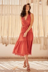 Picture of Airy dress with fringes