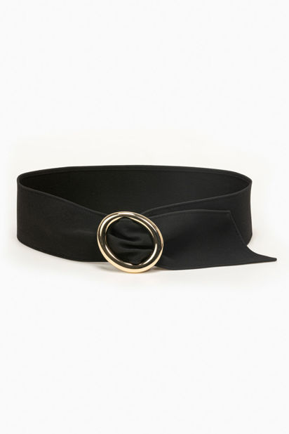 Picture of Suede round buckle belt