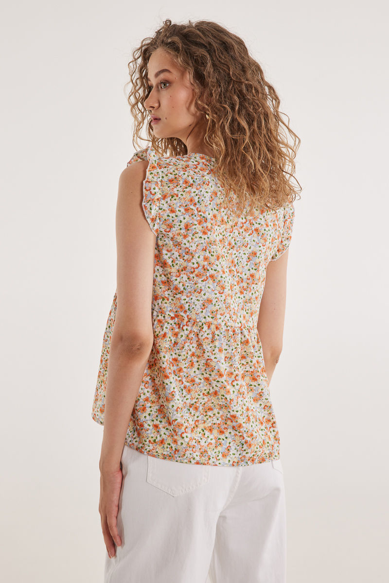 Picture of Floral blouse boho details