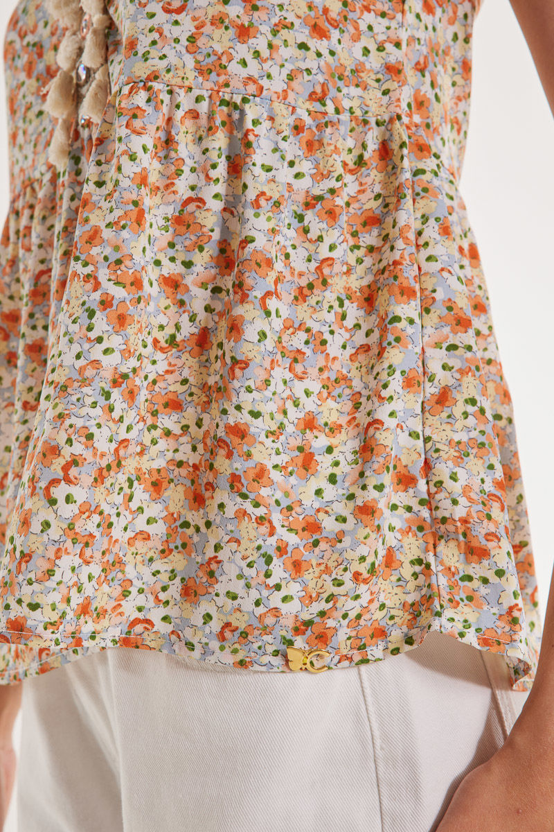 Picture of Floral blouse boho details