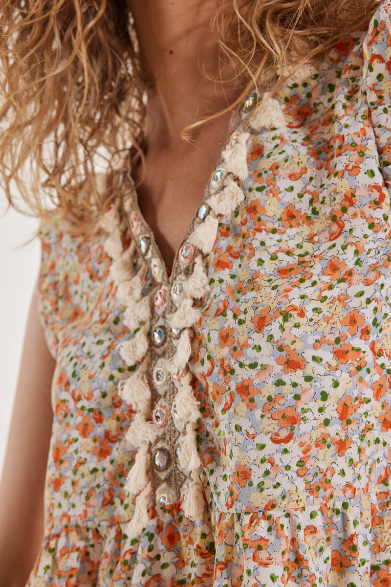 Picture of Floral blouse boho details