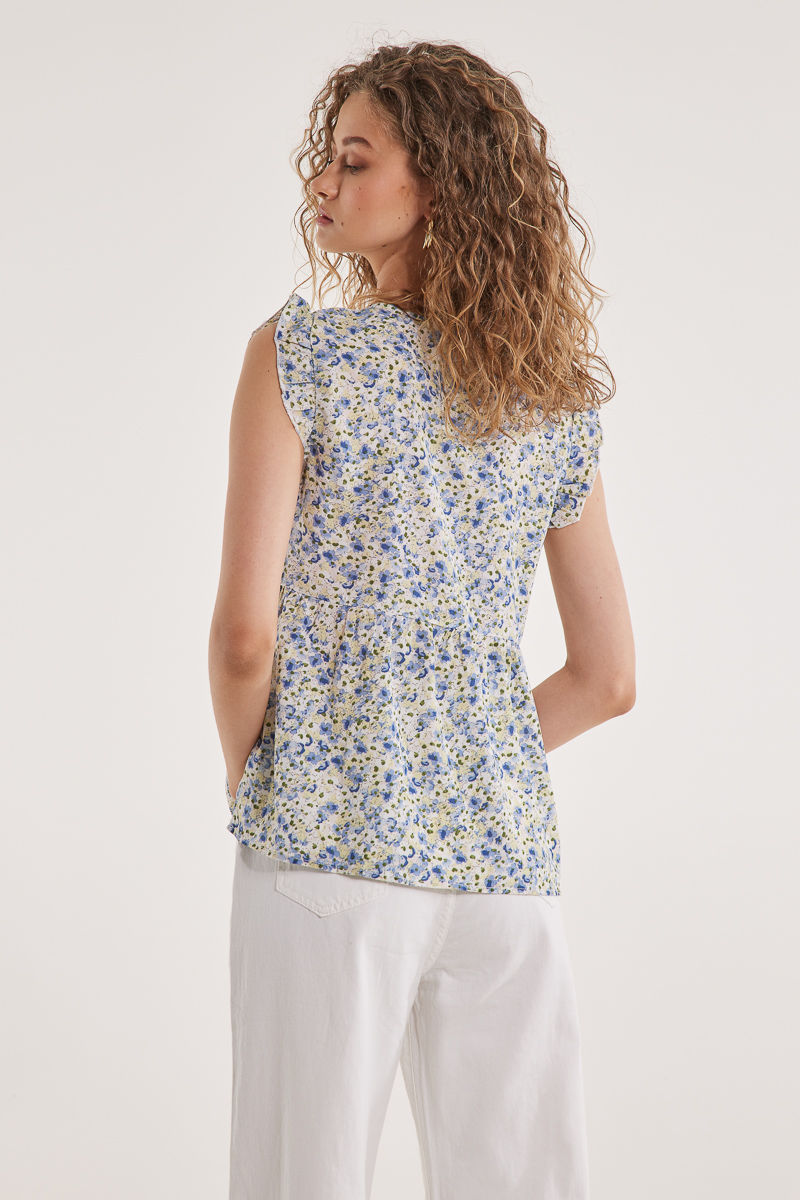 Picture of Floral blouse boho details