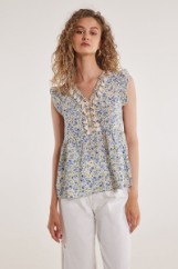 Picture of Floral blouse boho details