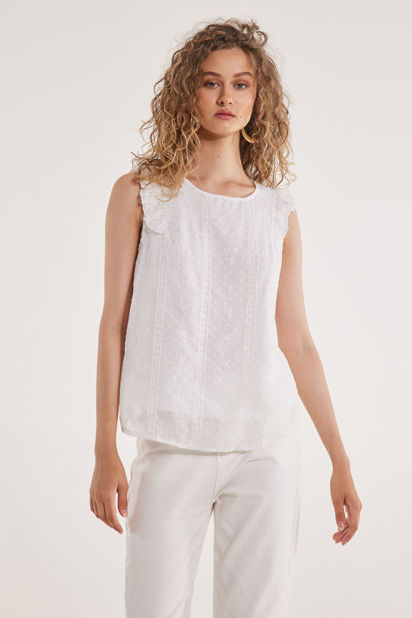 Picture of Chiffon blouse broderie details
