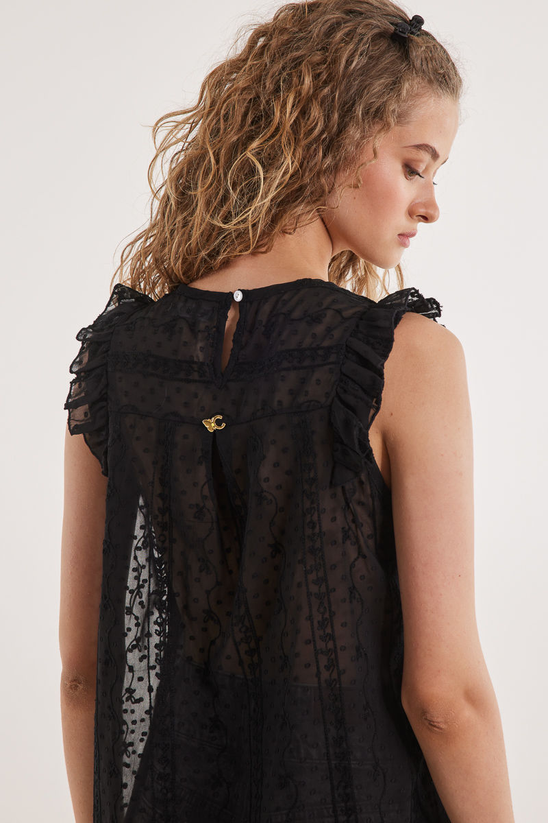 Picture of Chiffon blouse broderie details