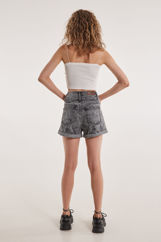 Picture of Denim high-waisted bermuda