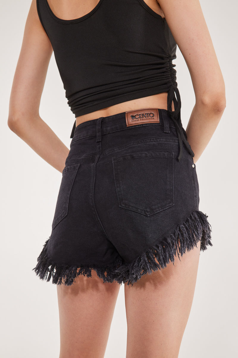 Picture of Denim shorts with fringes