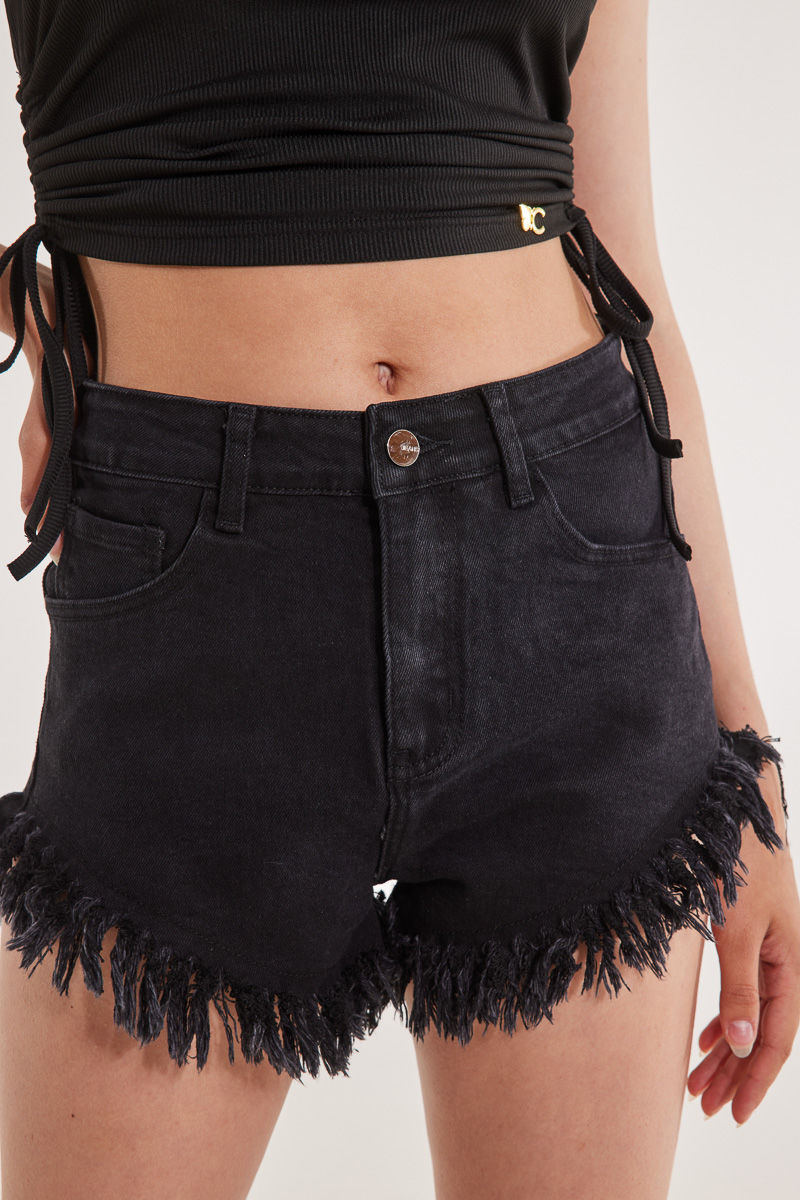 Picture of Denim shorts with fringes