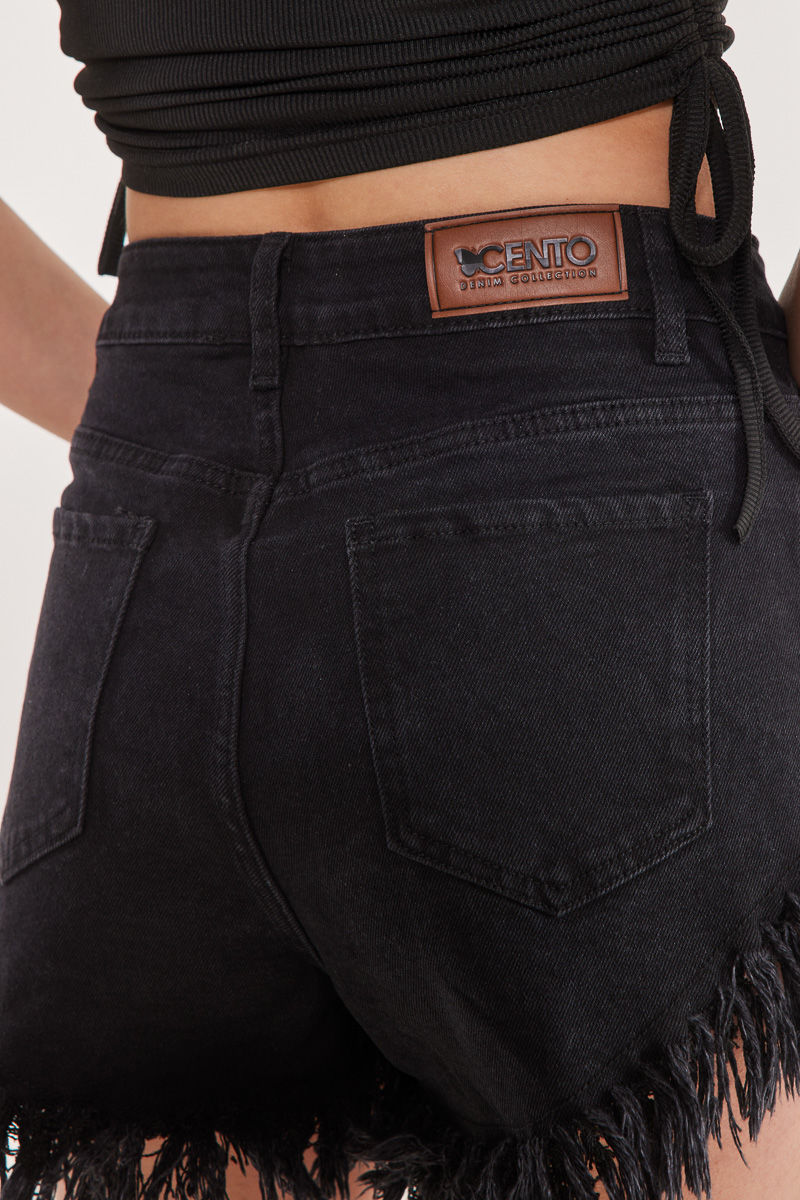 Picture of Denim shorts with fringes