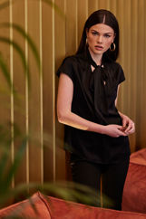 Picture of Satin blouse with knot