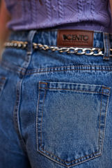 Εικόνα της Denim παντελόνι με τσαντάκι μέσης