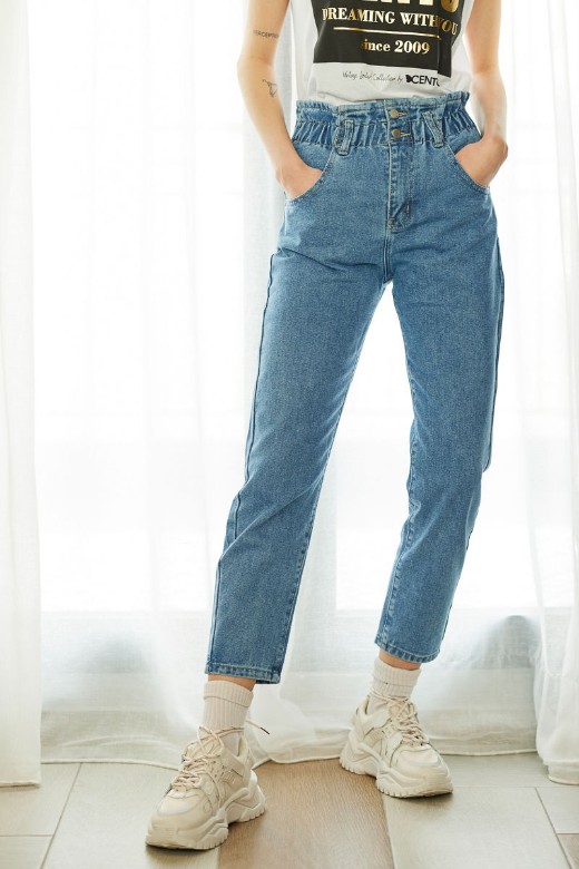 Εικόνα της Παντελόνι denim baggy paperbag