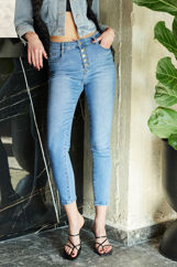 Picture of Button front skinny jeans