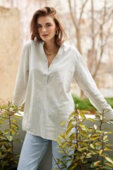 Picture of Linen sqaure neck shirt