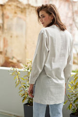 Picture of Linen sqaure neck shirt