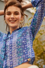 Picture of Printed semi sheer shirt