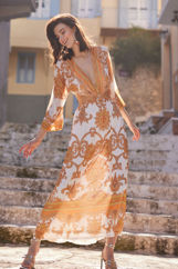 Εικόνα της Φόρεμα maxi bohemian με κρίκο