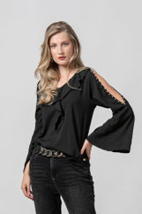 Picture of Blouse with open sleeves and pearls
