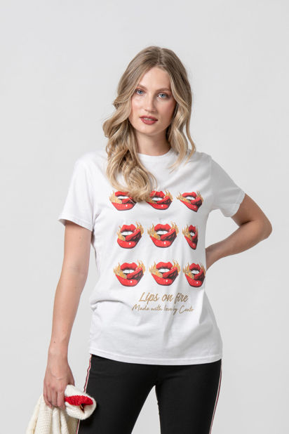 Εικόνα της T-shirt oversized Rolling lips