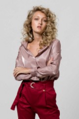 Picture of Satin glossy long sleeve shirt