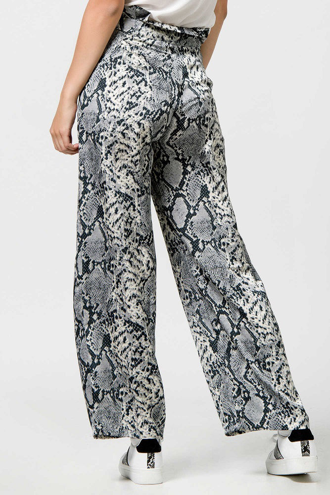 Picture of Highwaist satin snake print pants