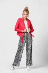 Picture of Highwaist satin snake print pants