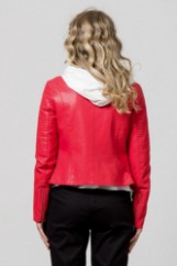 Picture of Leather look jacket perfecto loop collar