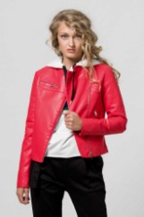 Picture of Leather look jacket perfecto loop collar