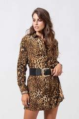 Picture of Animal print shirt dress