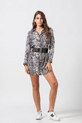 Picture of Animal print shirt dress