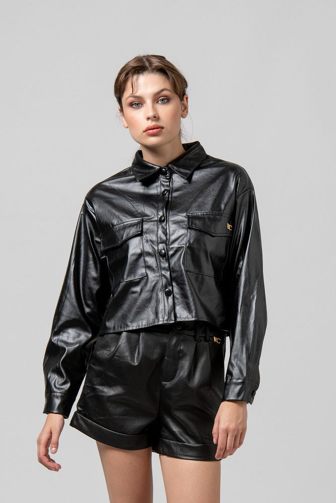 Picture of Cropped leather shirt