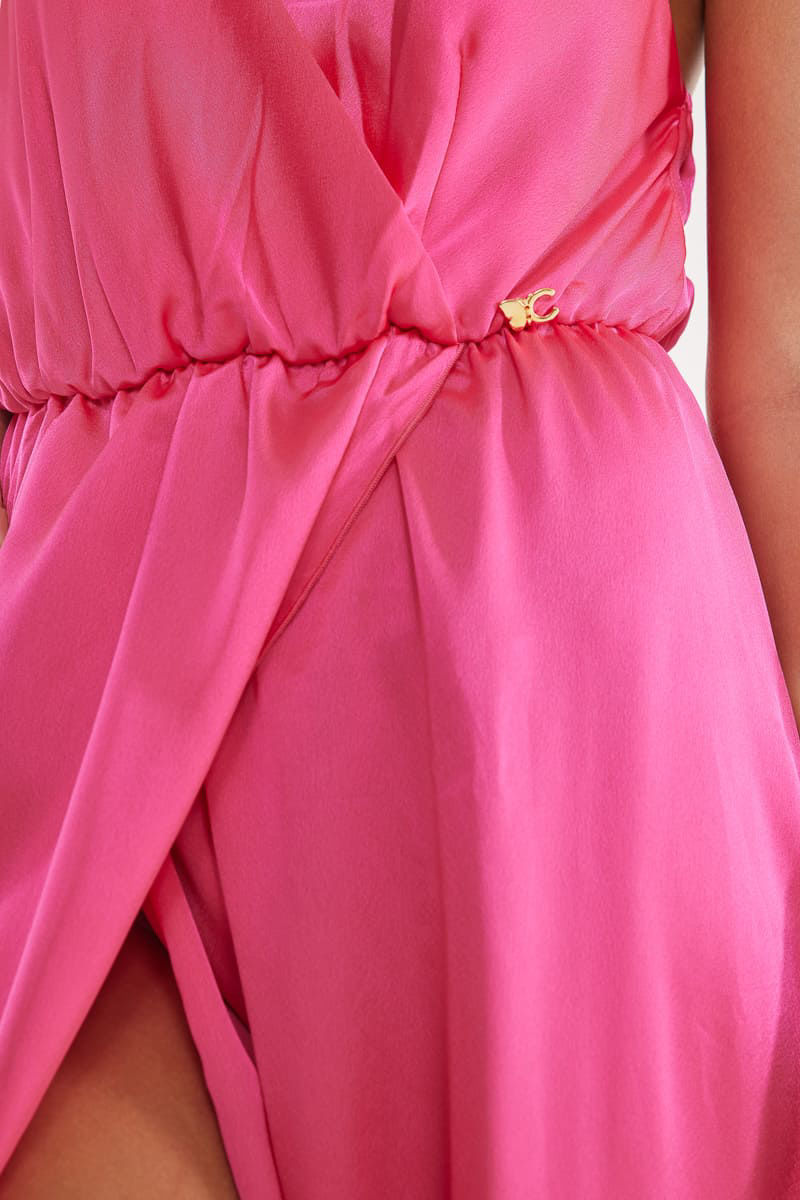 Picture of Satin maxi split dress