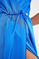 Εικόνα της Φόρεμα maxi σατινέ με σκίσιμο