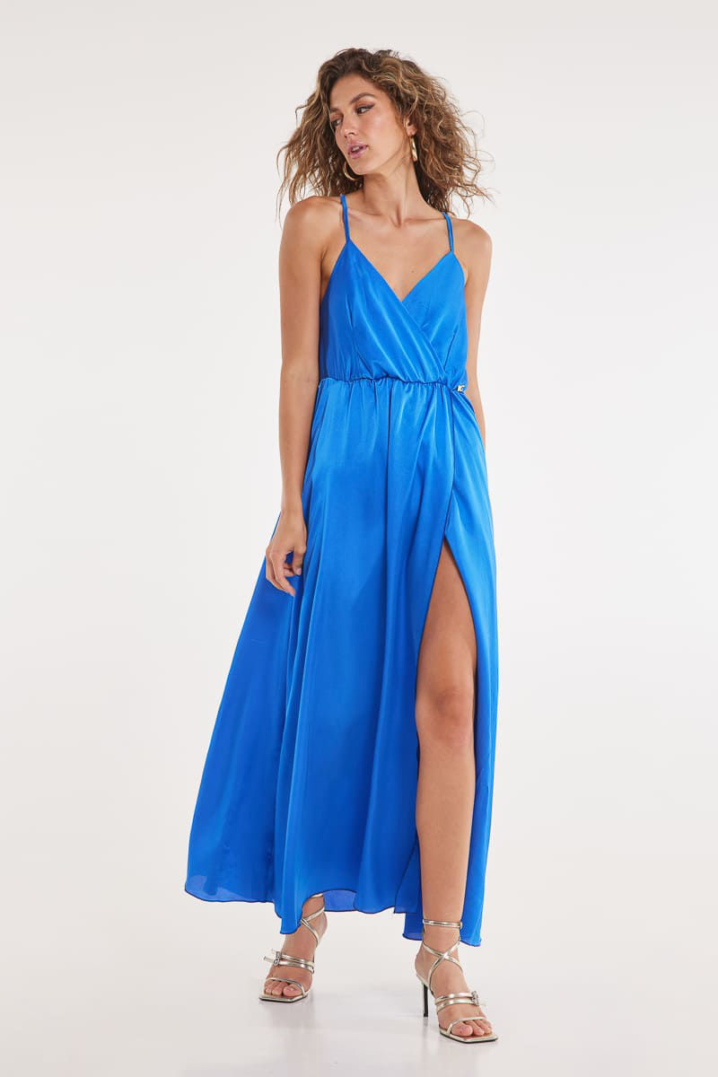 Picture of Satin maxi split dress