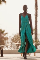 Picture of Satin maxi split dress