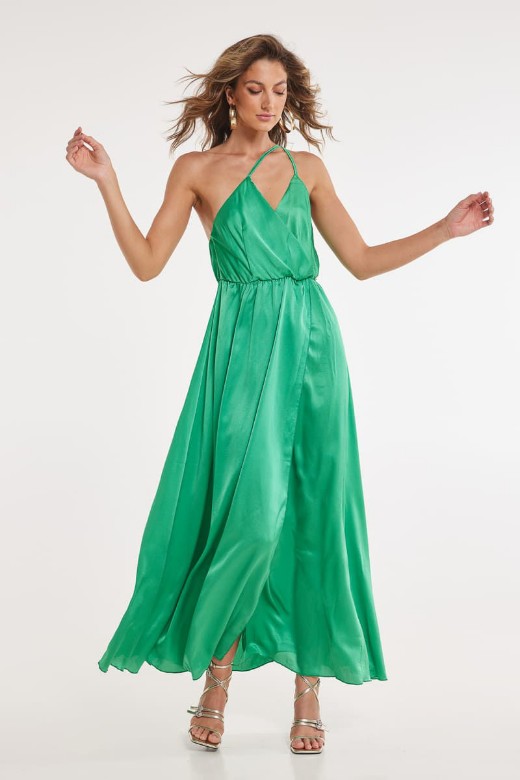 Picture of Satin maxi split dress